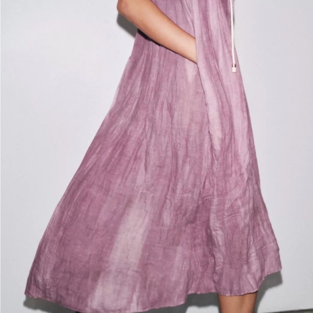 2026 Zara ZW Pink Tie-Dye Tunic Dress - Picture 3 of 6